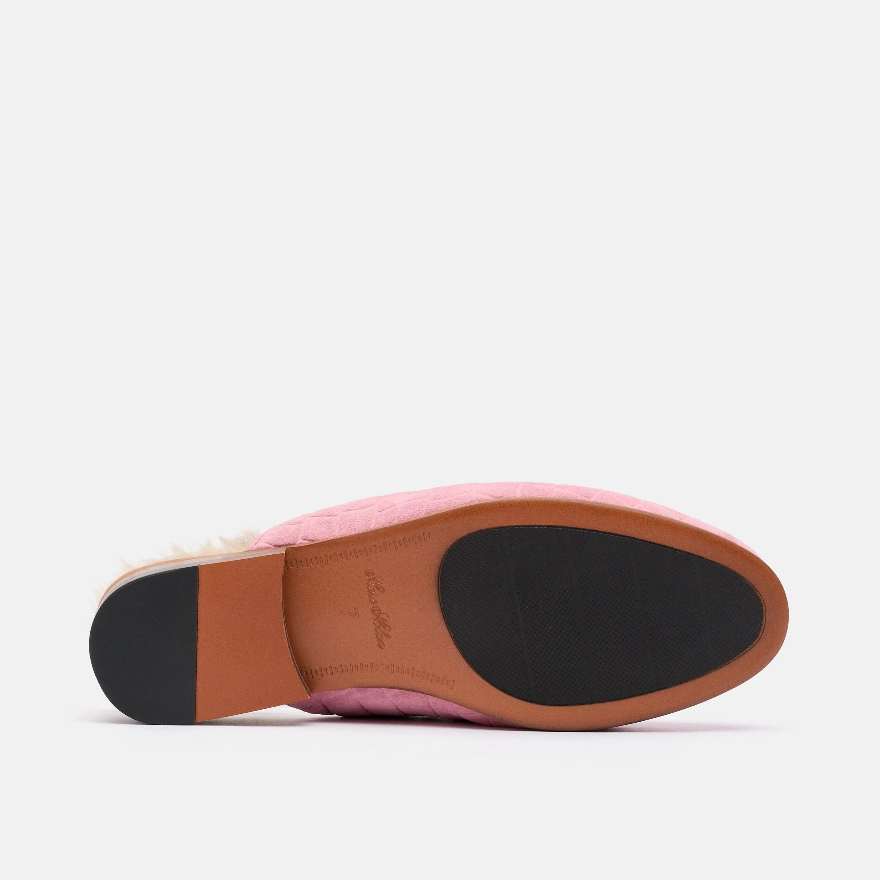 Ms. Del Mar Pink Croc Suede Loafer Mule - Image 7