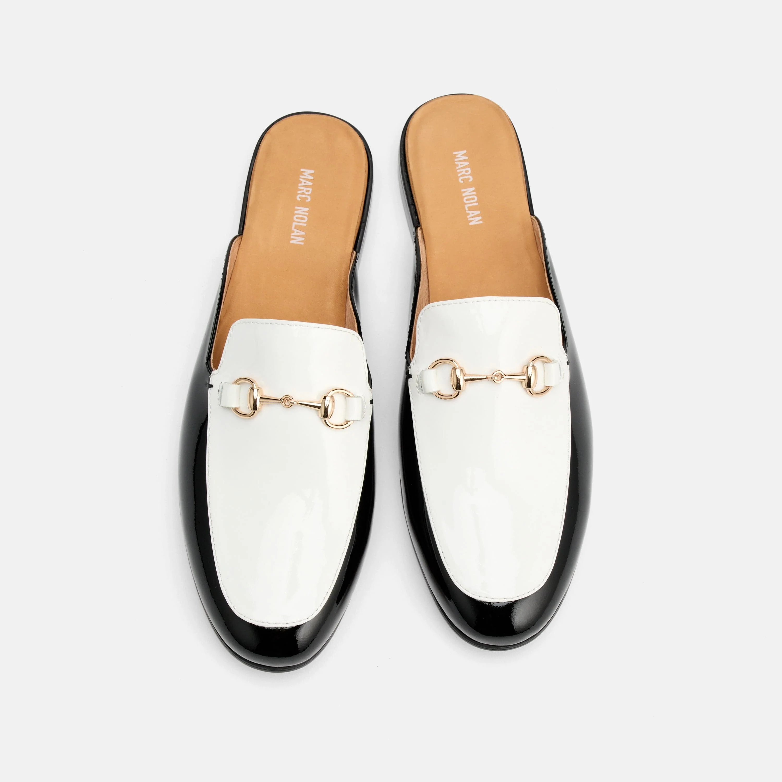 Ms. Del Sol Black/White Patent Loafer Mule - Image 5