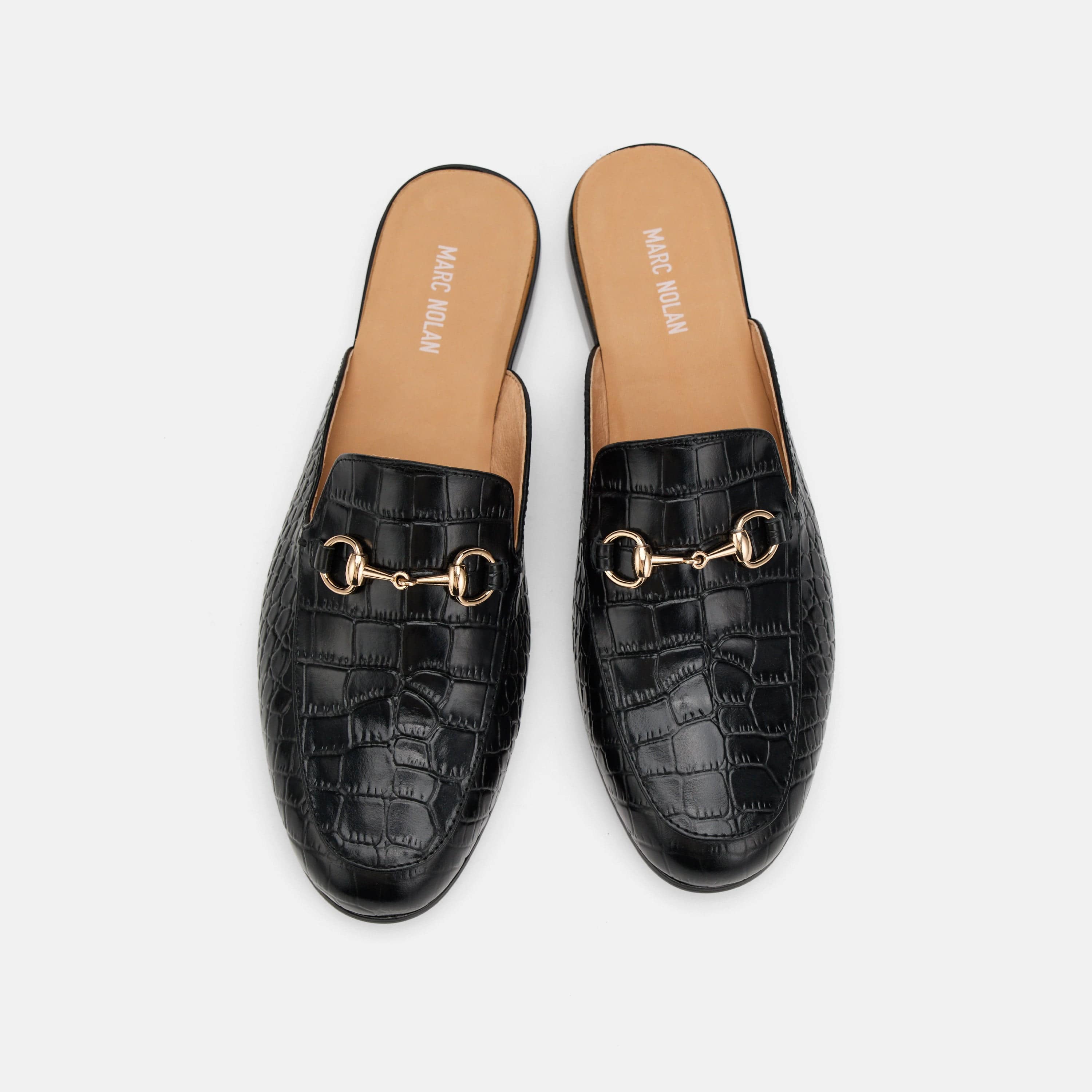 Ms. Del Sol Black Croc Loafer Mule - Image 4