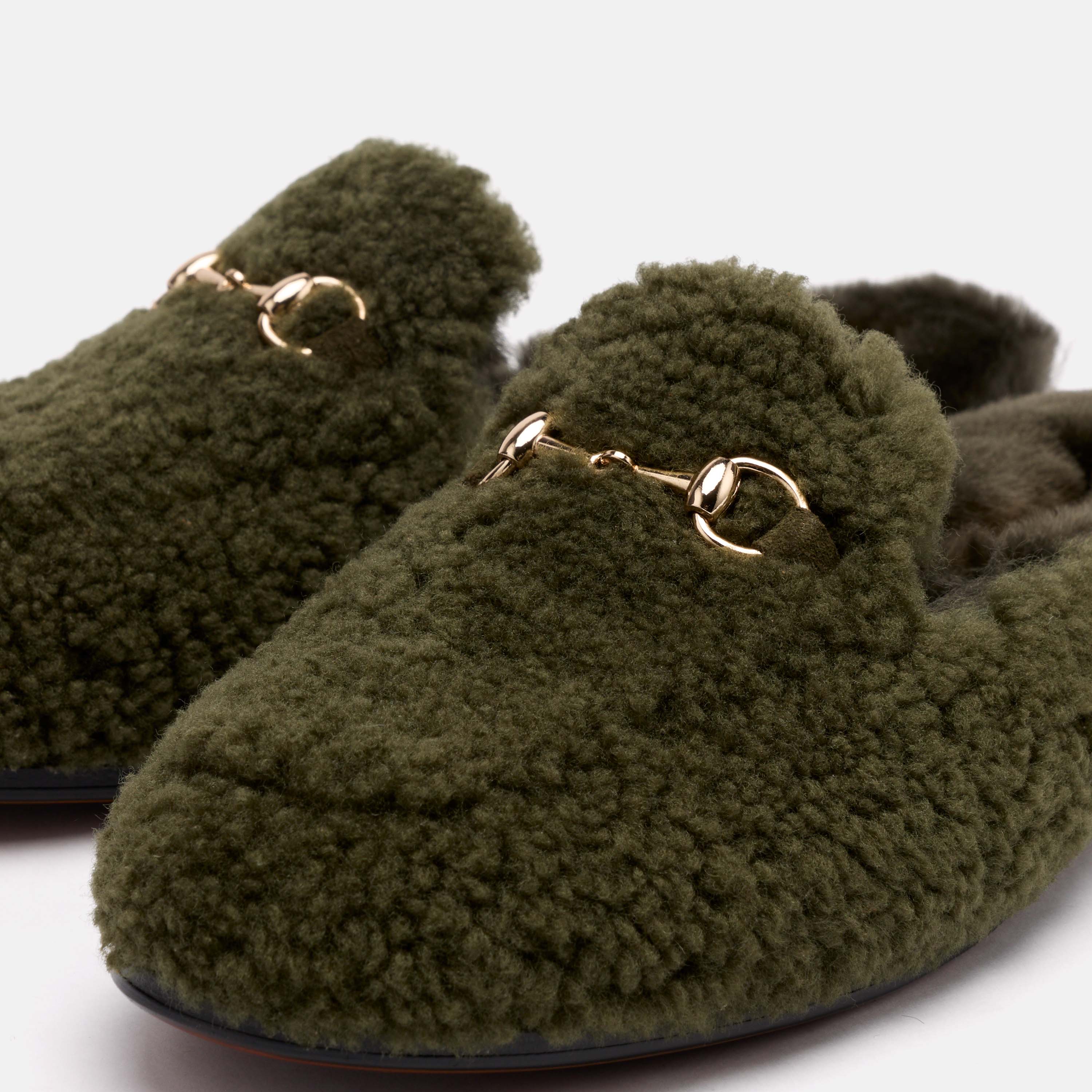 Ms. Del Sol Dark Green Bit Loafer Mule - Image 3