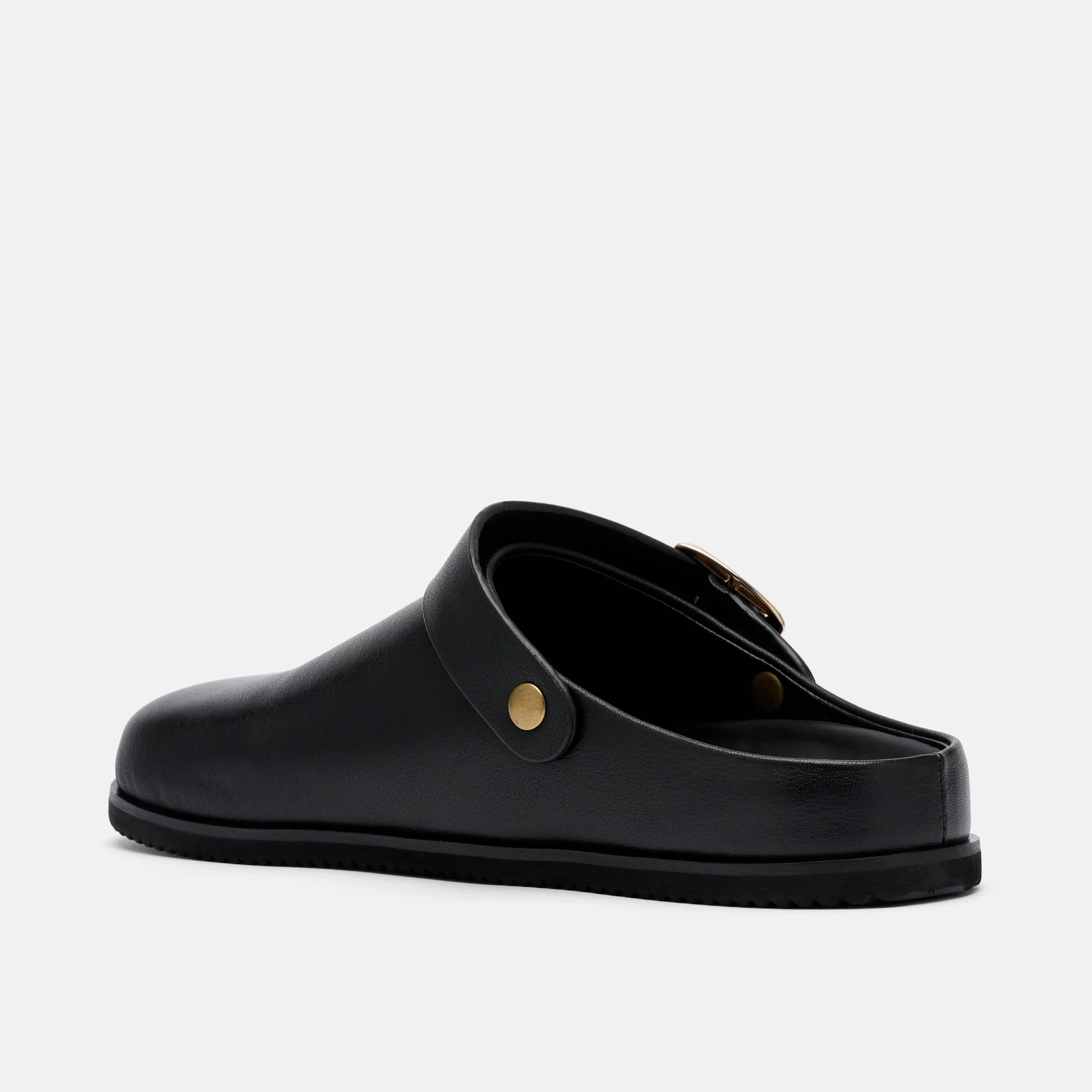 Ms. Solana Black Leather Backstrap Clogs - Image 5