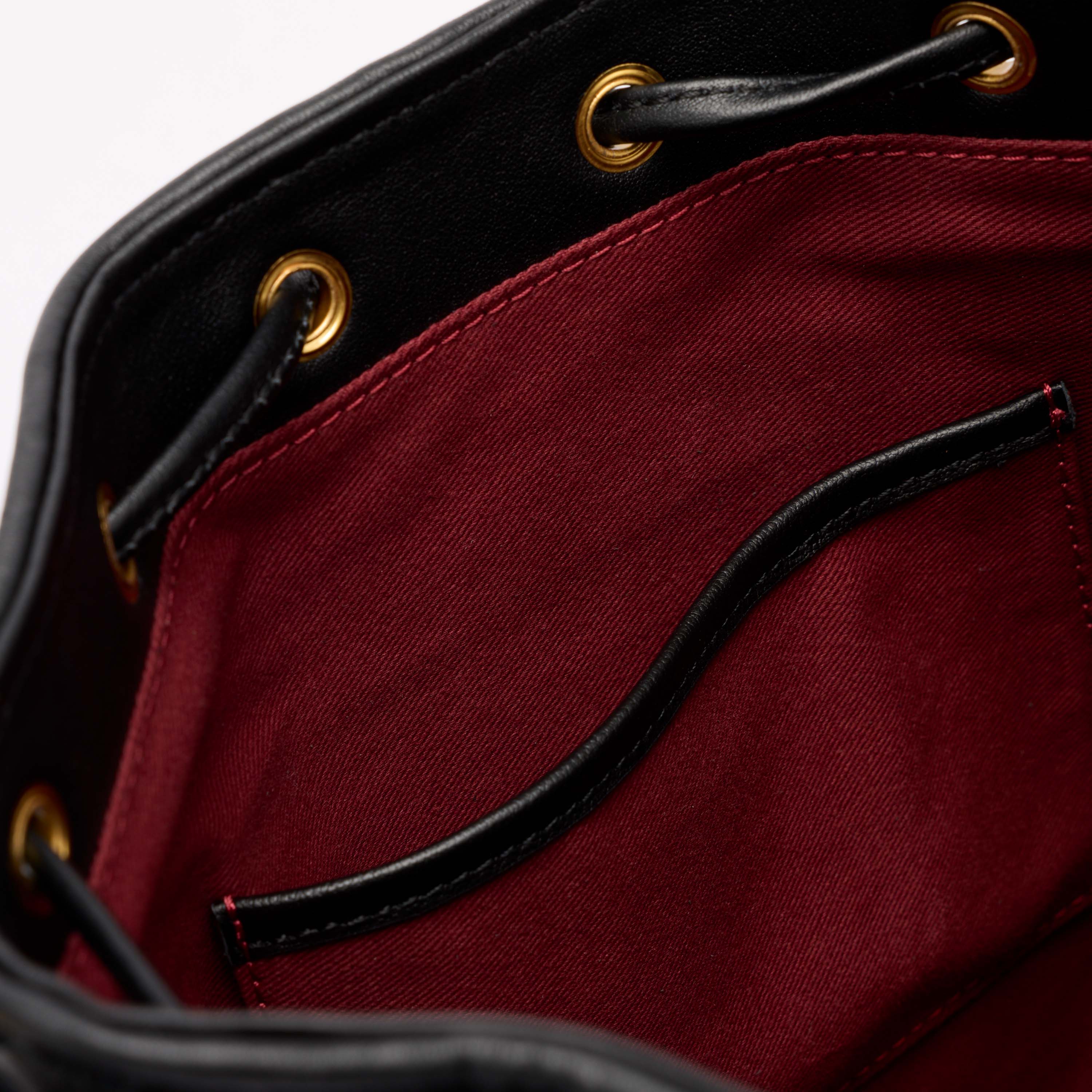 Nora Black Woven Leather Bucket Bag - Image 6