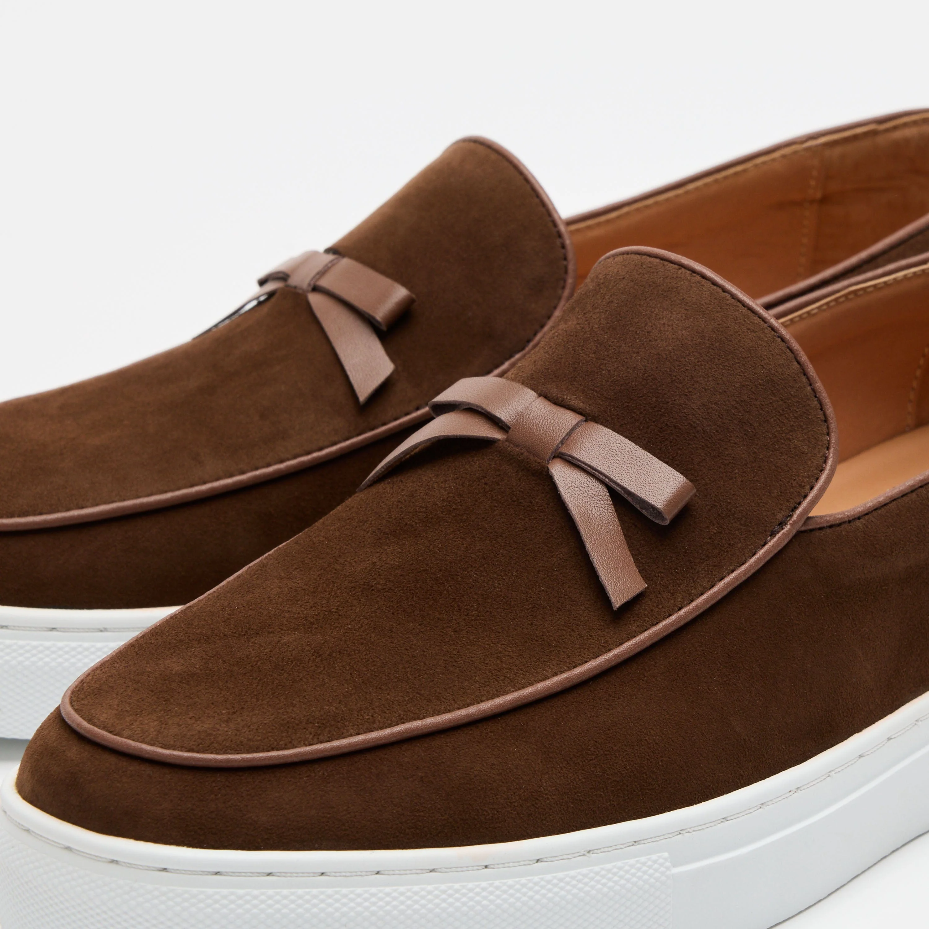 Odell Chocolate Suede Belgian Loafer Sneakers - Image 3