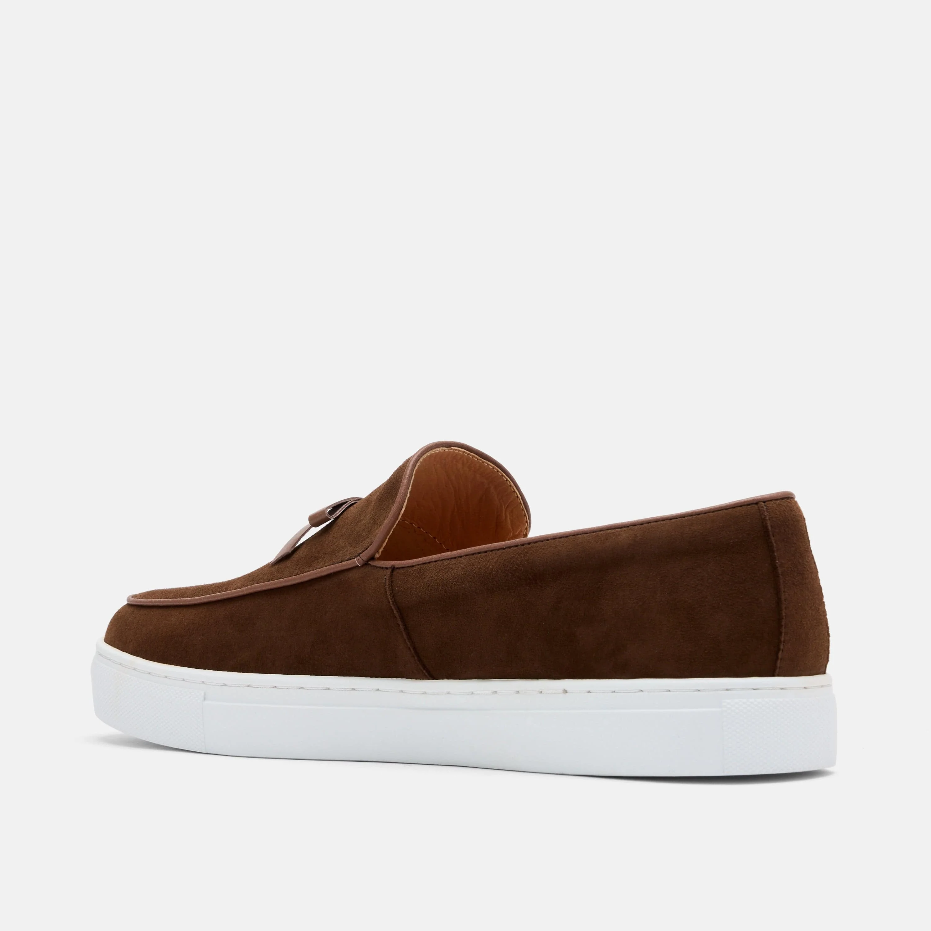 Odell Chocolate Suede Belgian Loafer Sneakers - Image 4
