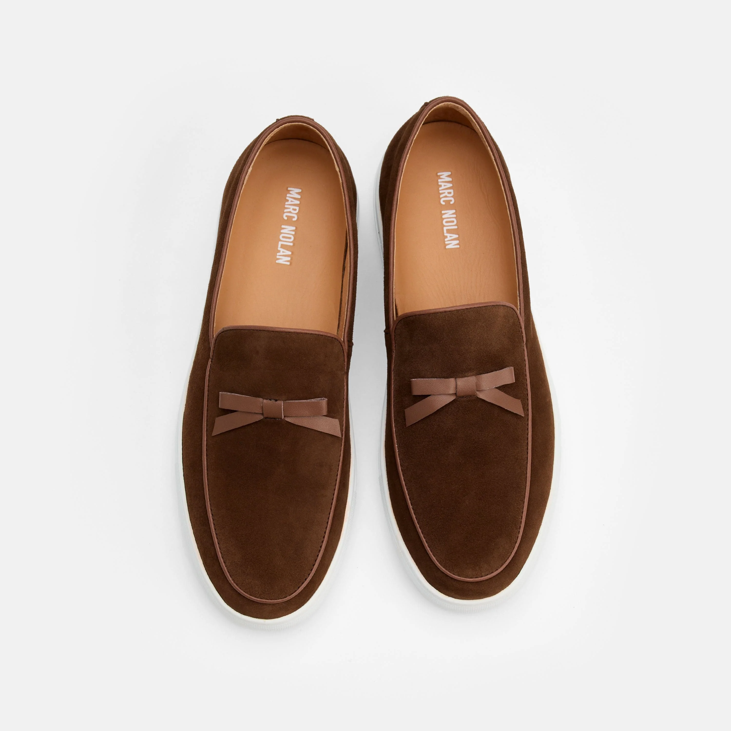 Odell Chocolate Suede Belgian Loafer Sneakers - Image 5