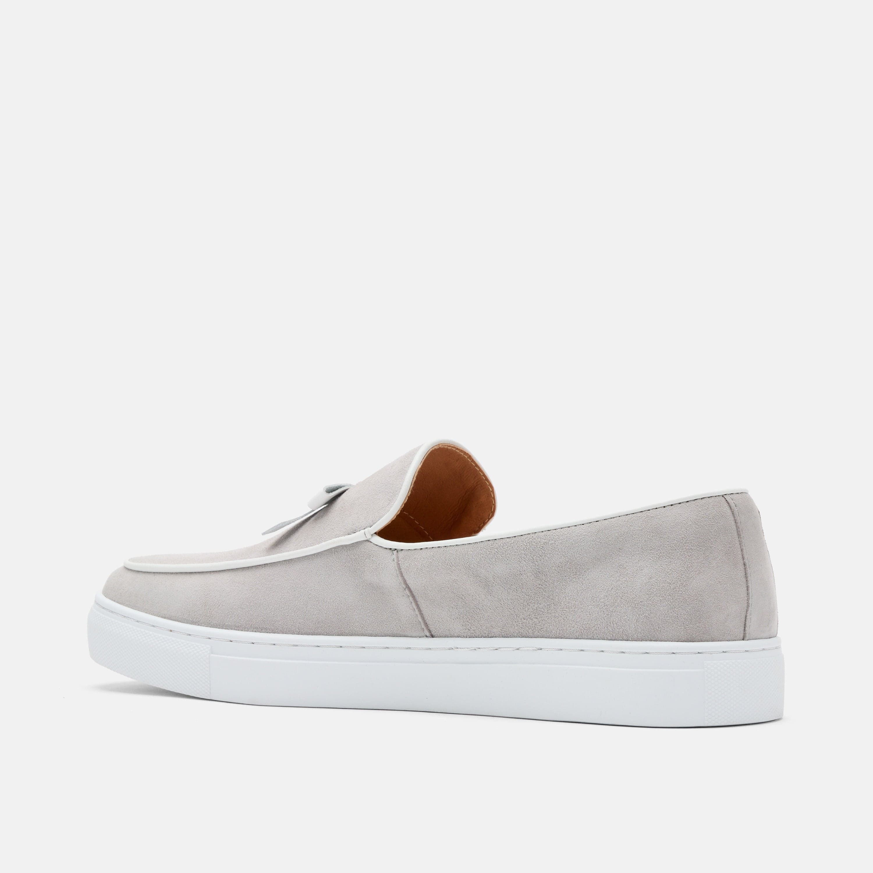 Odell Light Grey Suede Belgian Loafer Sneakers - Image 4