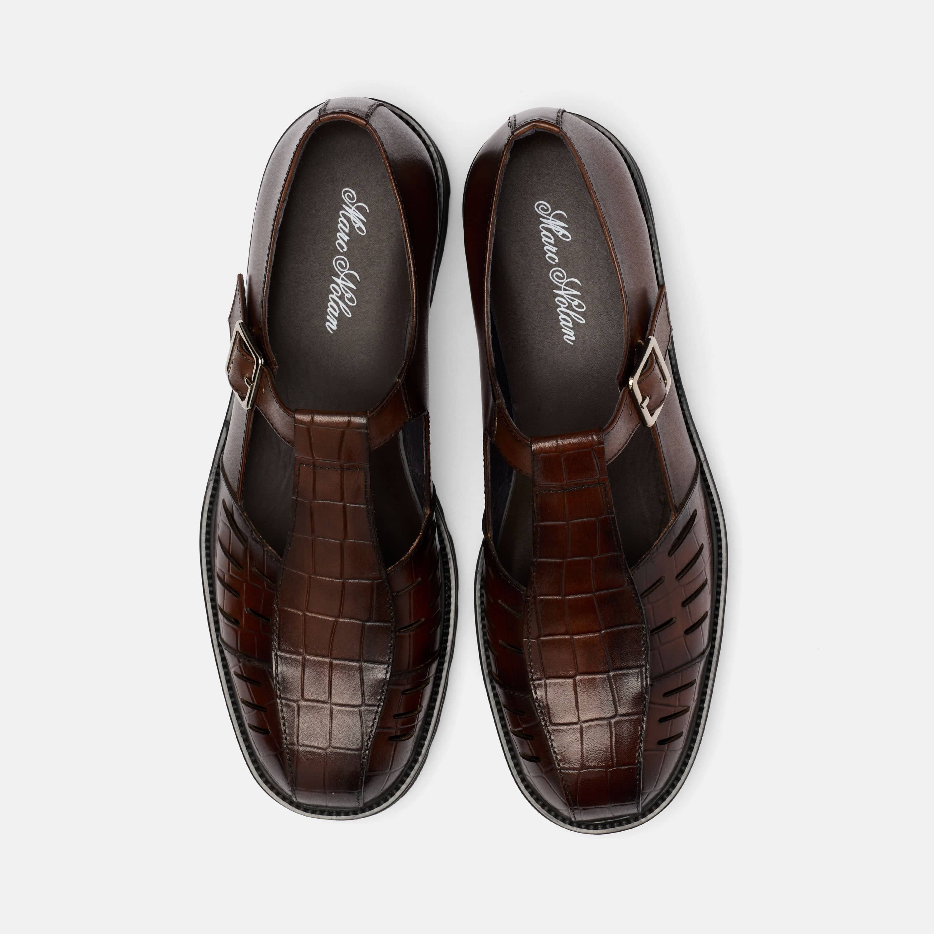 Rocky Brown Leather Lug Mary Jane Shoes - Image 5