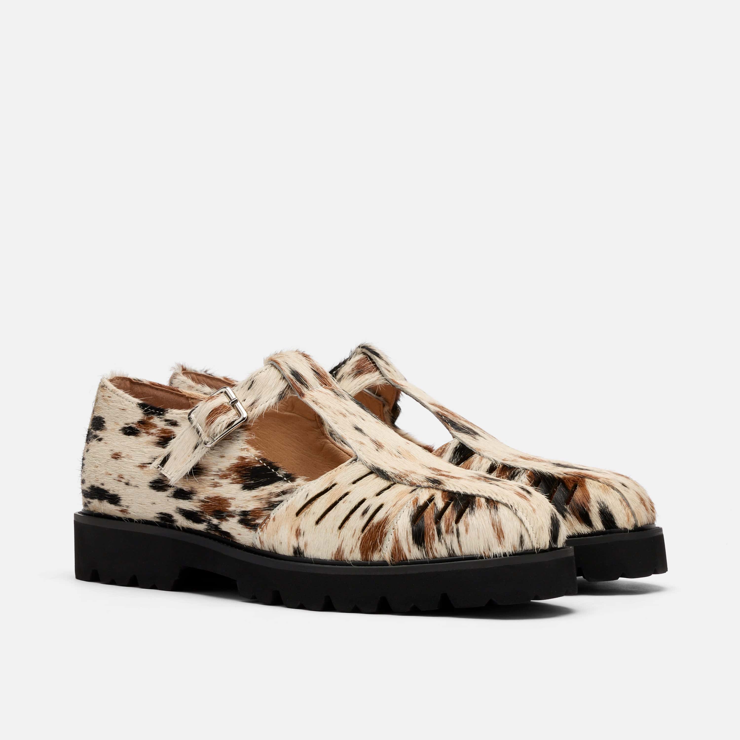 Rocky Appaloosa Pony Hair Lug Mary Jane Shoes - Image 2