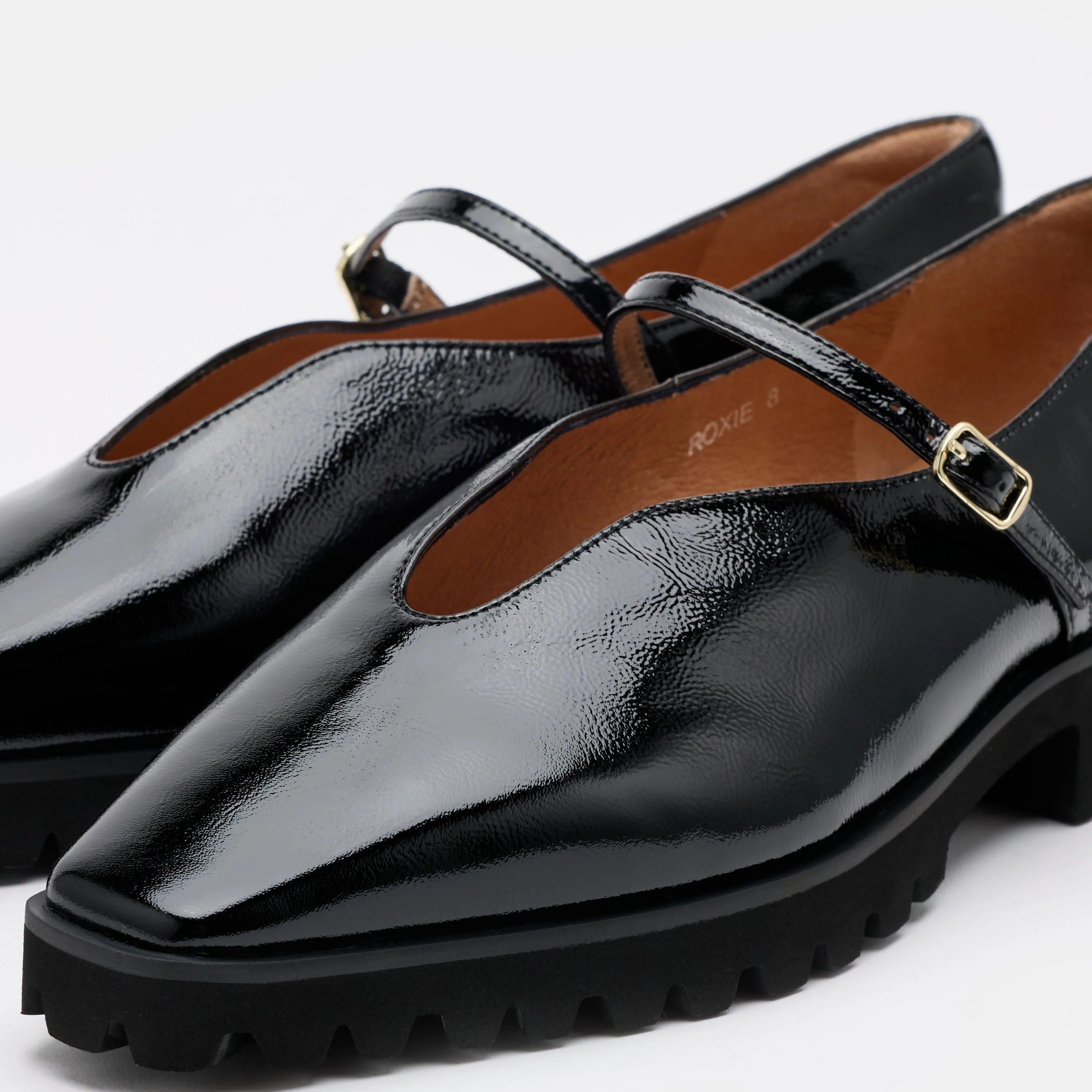 Roxie Black Patent Leather Lug Mary Janes - Image 3