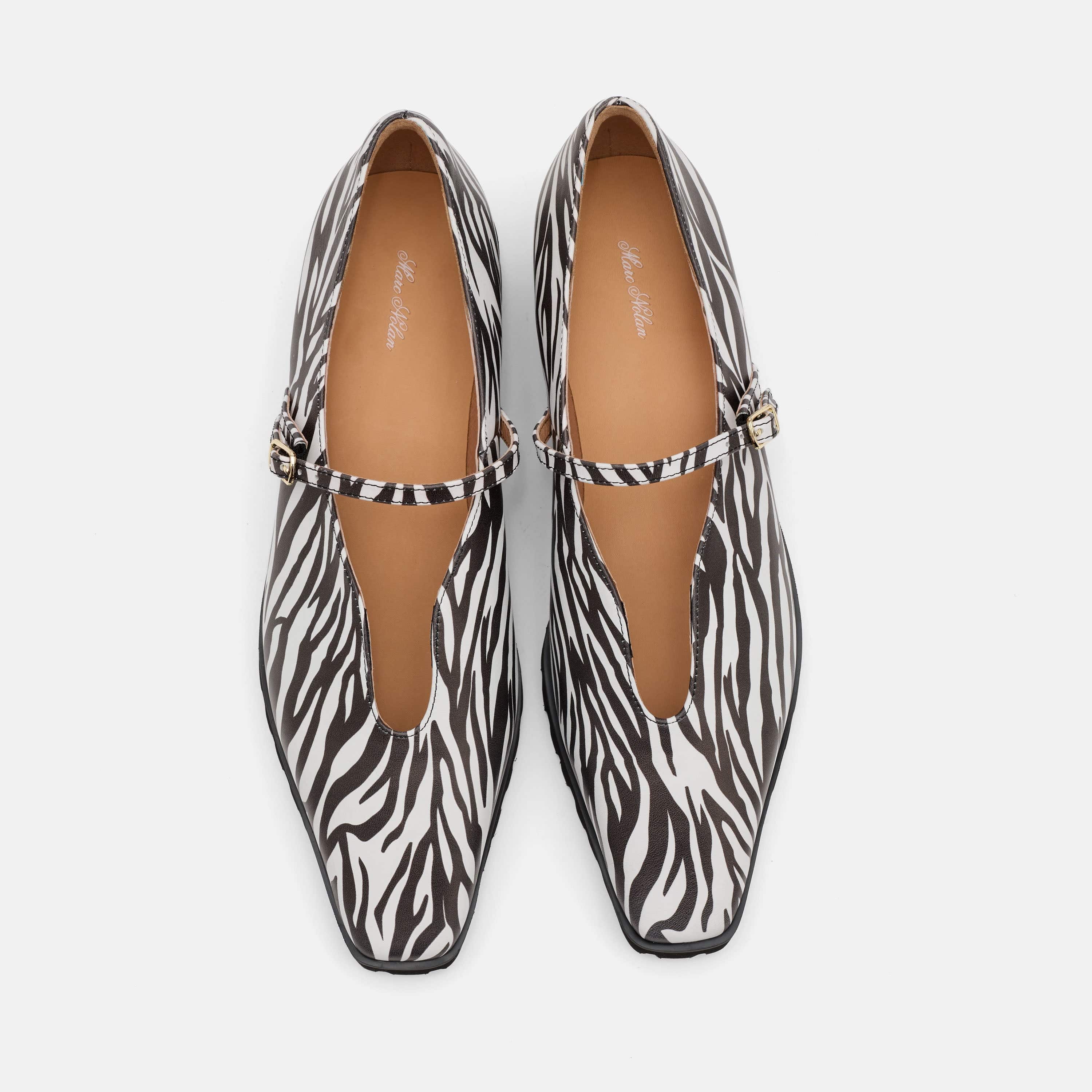 Roxie Zebra Print Leather Lug Mary Janes - Image 6