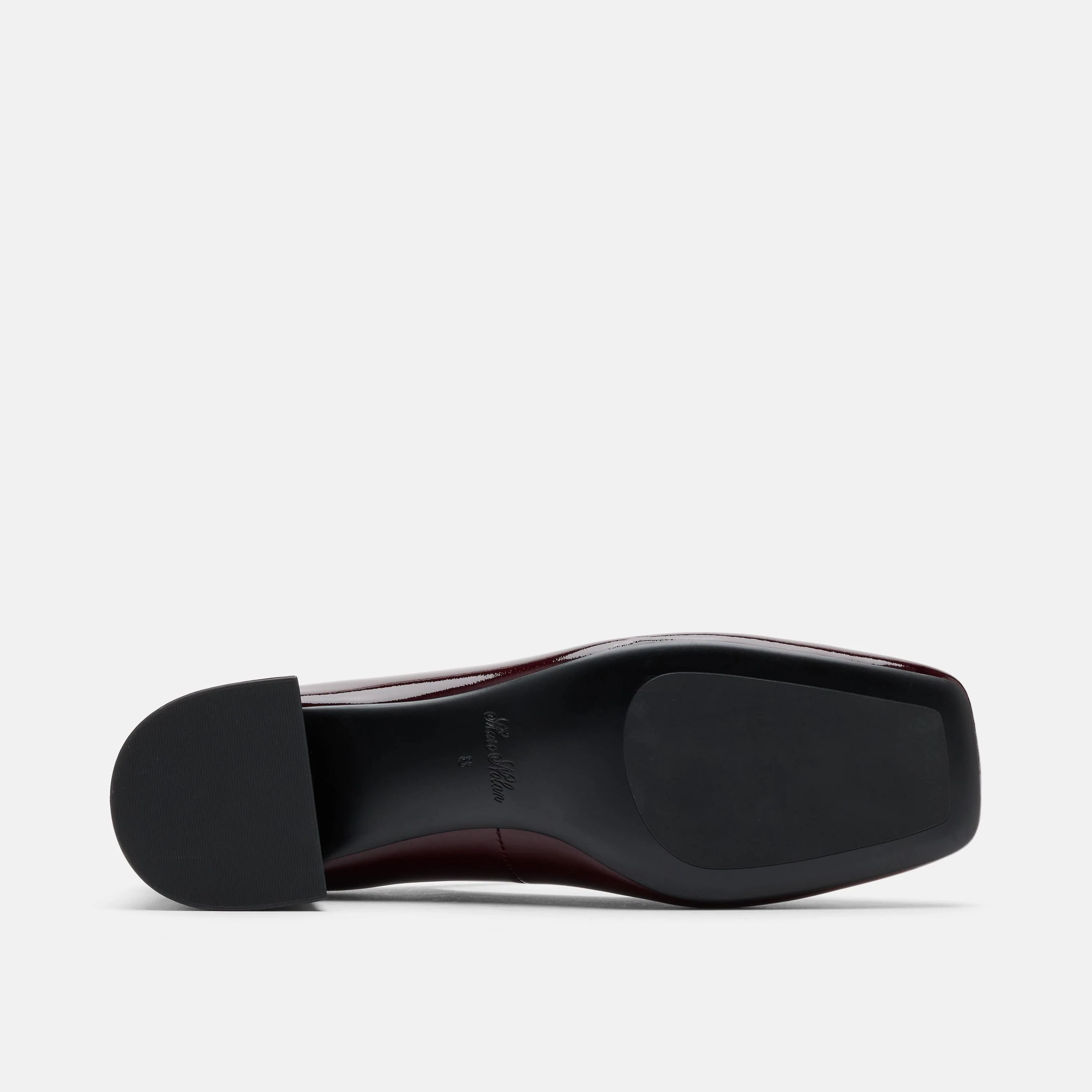 Ruby Burgundy Patent Leather Mary Jane Block Heels - Image 7