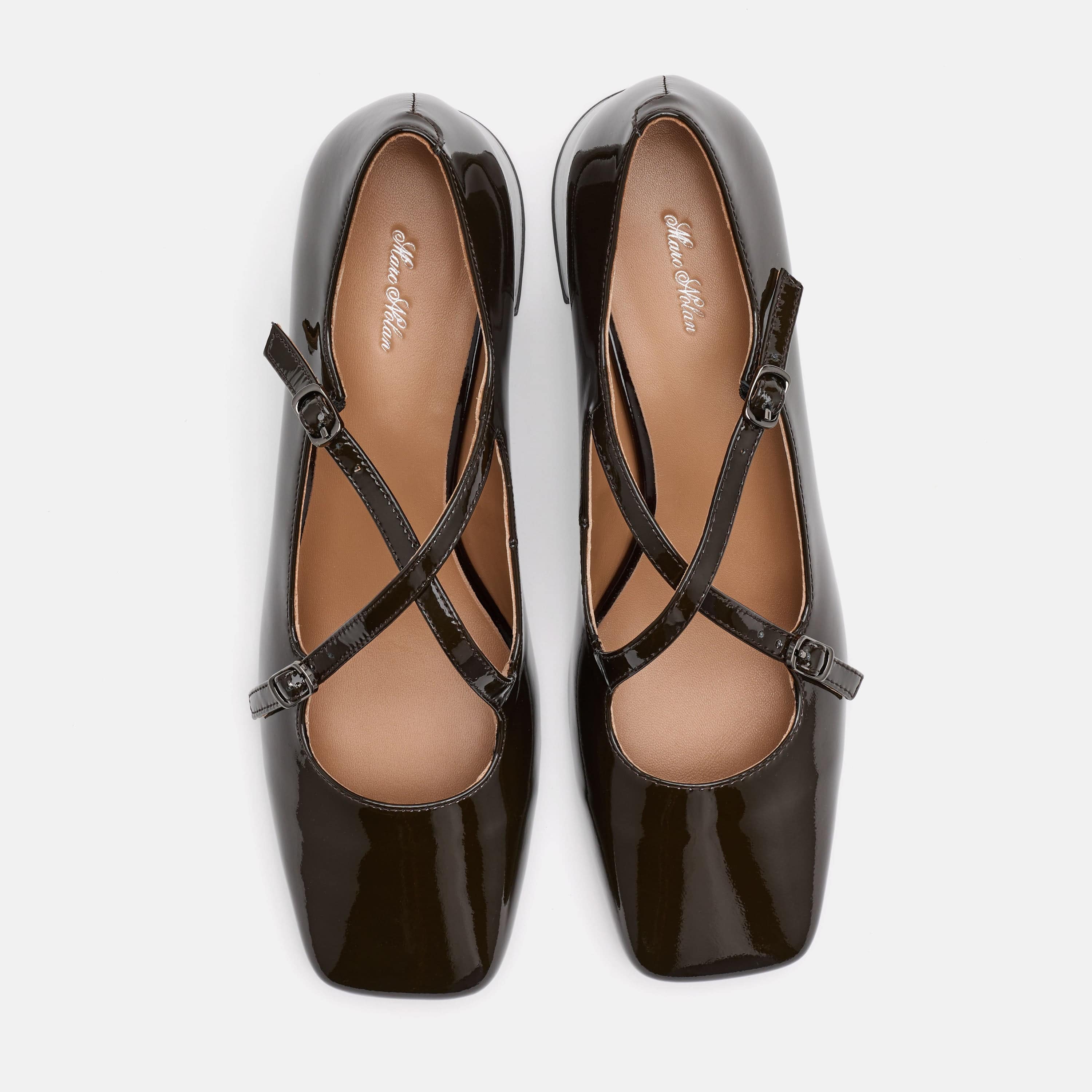 Ruby Dark Green Patent Leather Mary Jane Block Heels - Image 6
