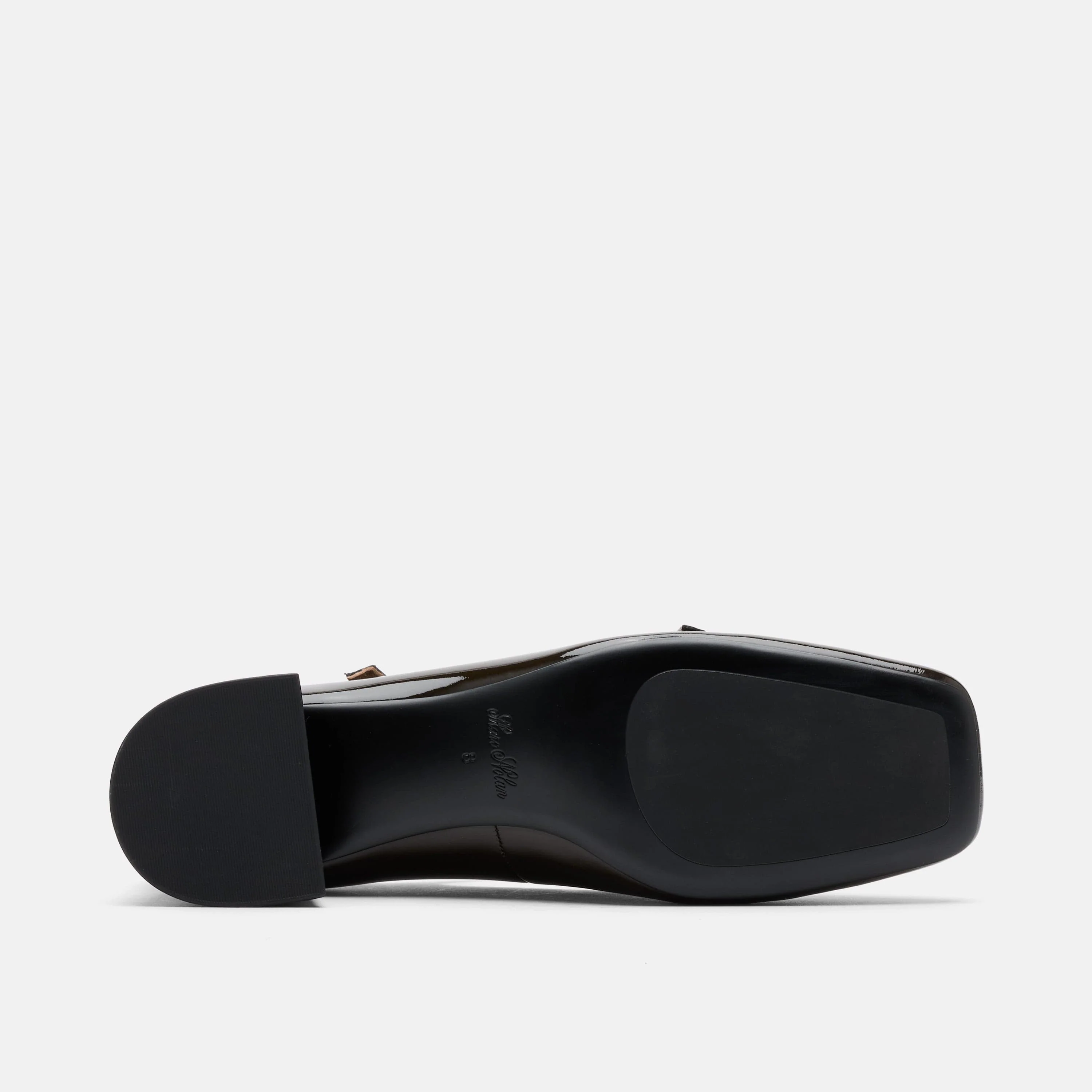 Ruby Dark Green Patent Leather Mary Jane Block Heels - Image 7