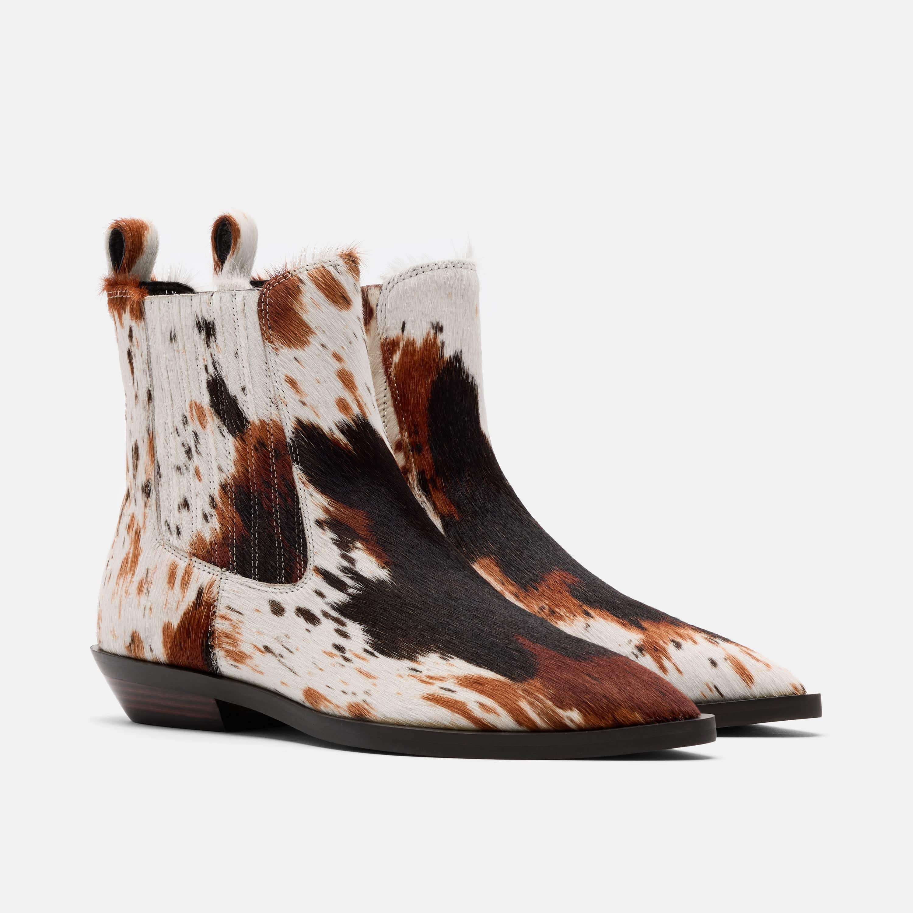 Savannah Tiger Horse Pony Hair Ankle Boots - Image 2