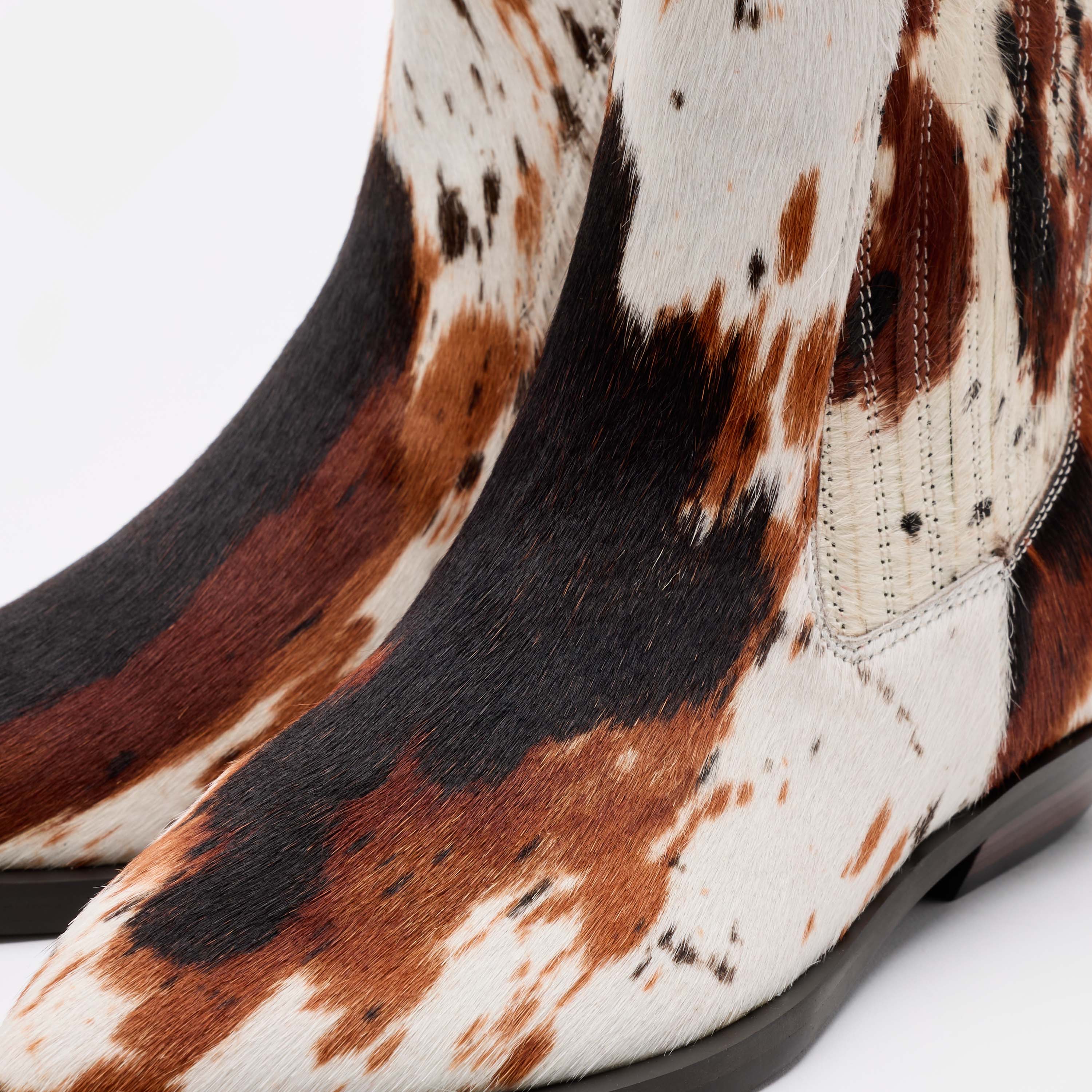 Savannah Tiger Horse Pony Hair Ankle Boots - Image 3