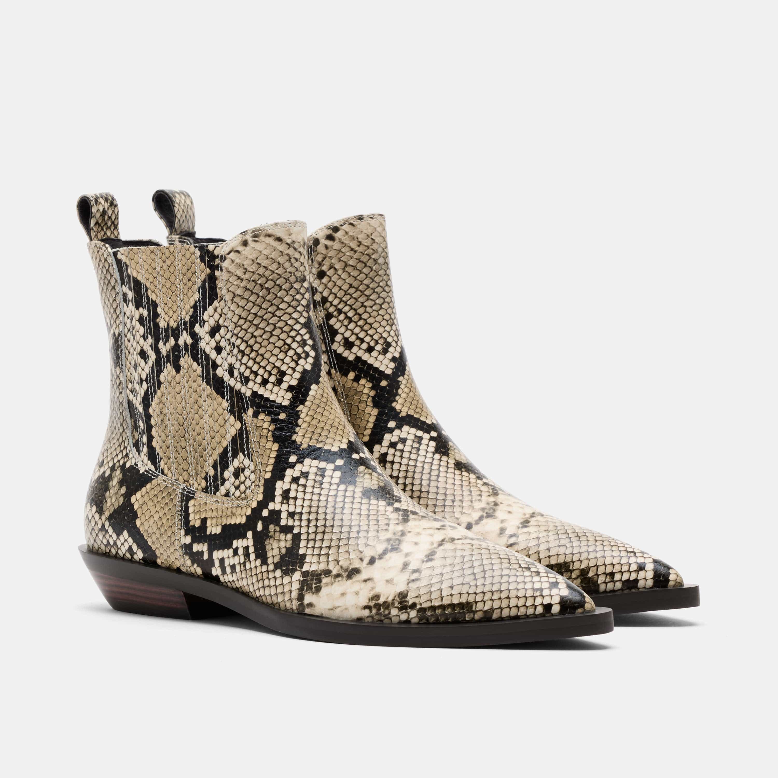 Savannah Natural Python Leather Ankle Boots - Image 2