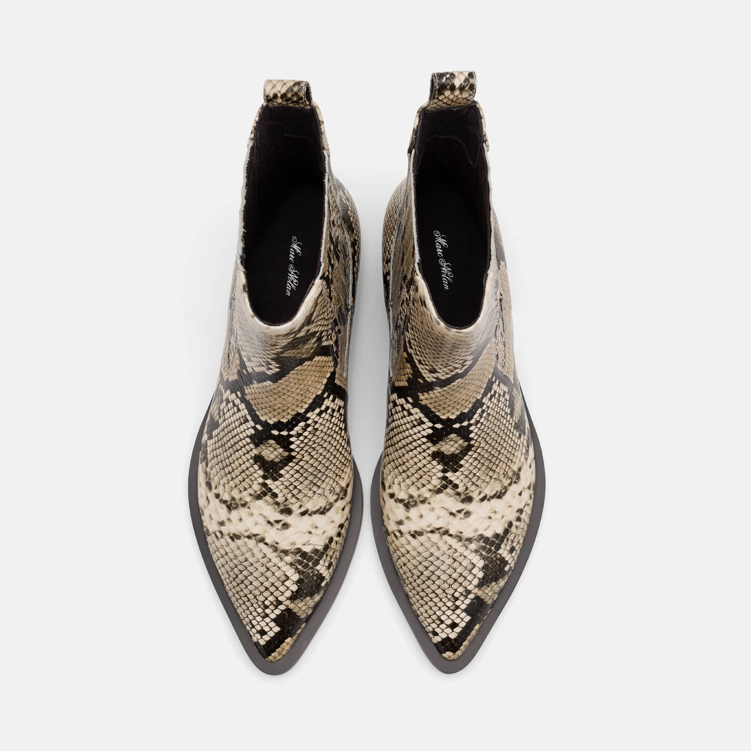 Savannah Natural Python Leather Ankle Boots - Image 6