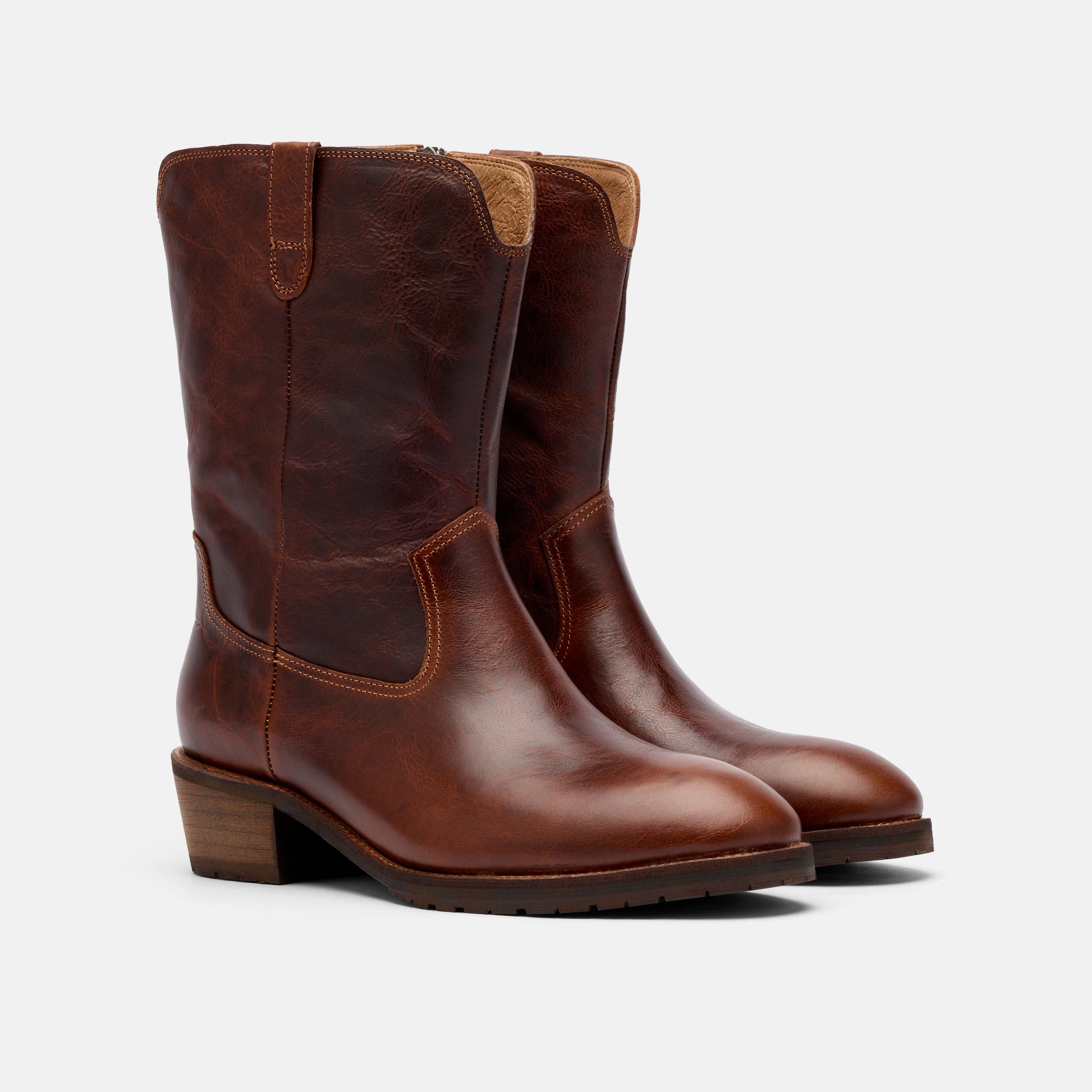Sawyer Brown Leather Cowboy Boots - Image 2