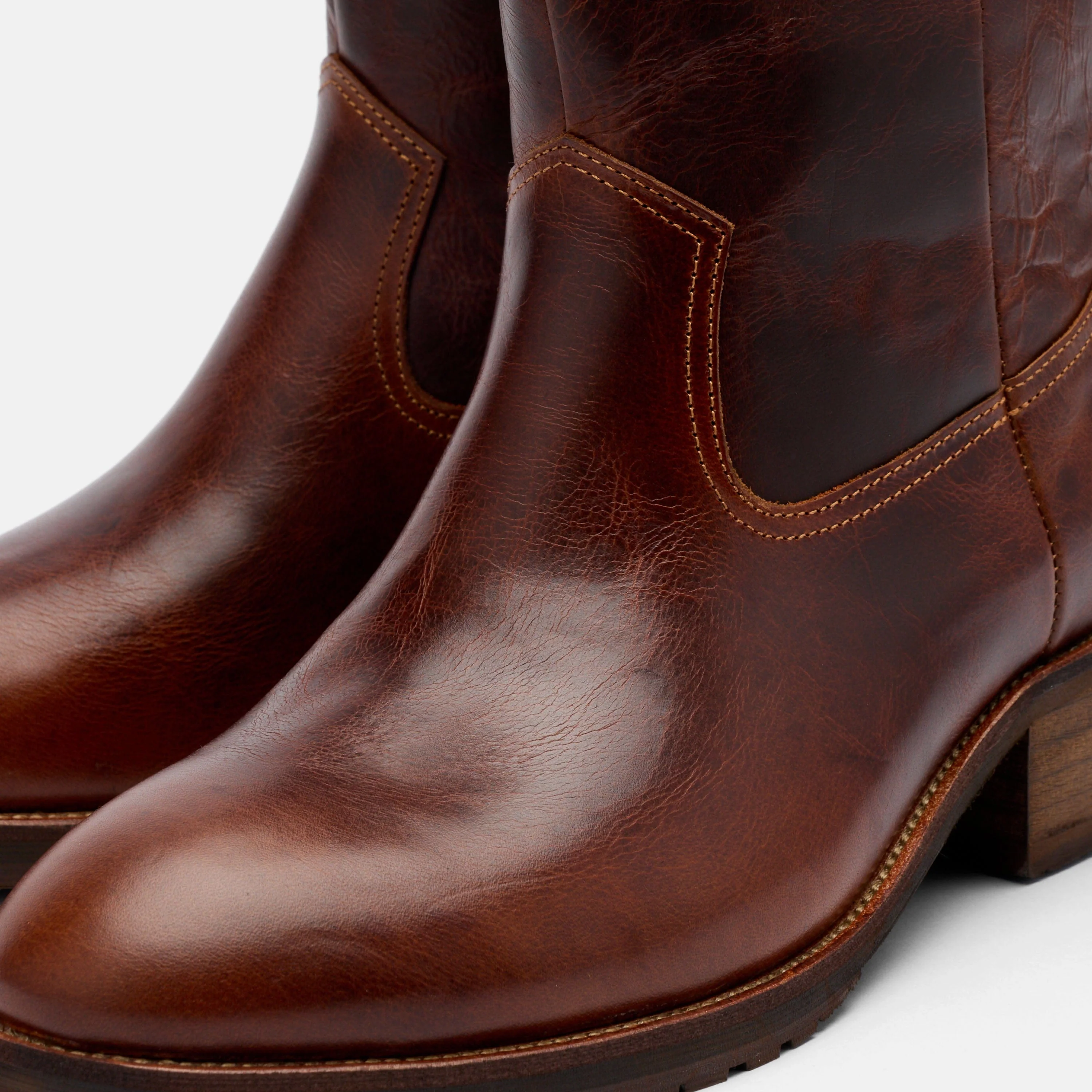 Sawyer Brown Leather Cowboy Boots - Image 3