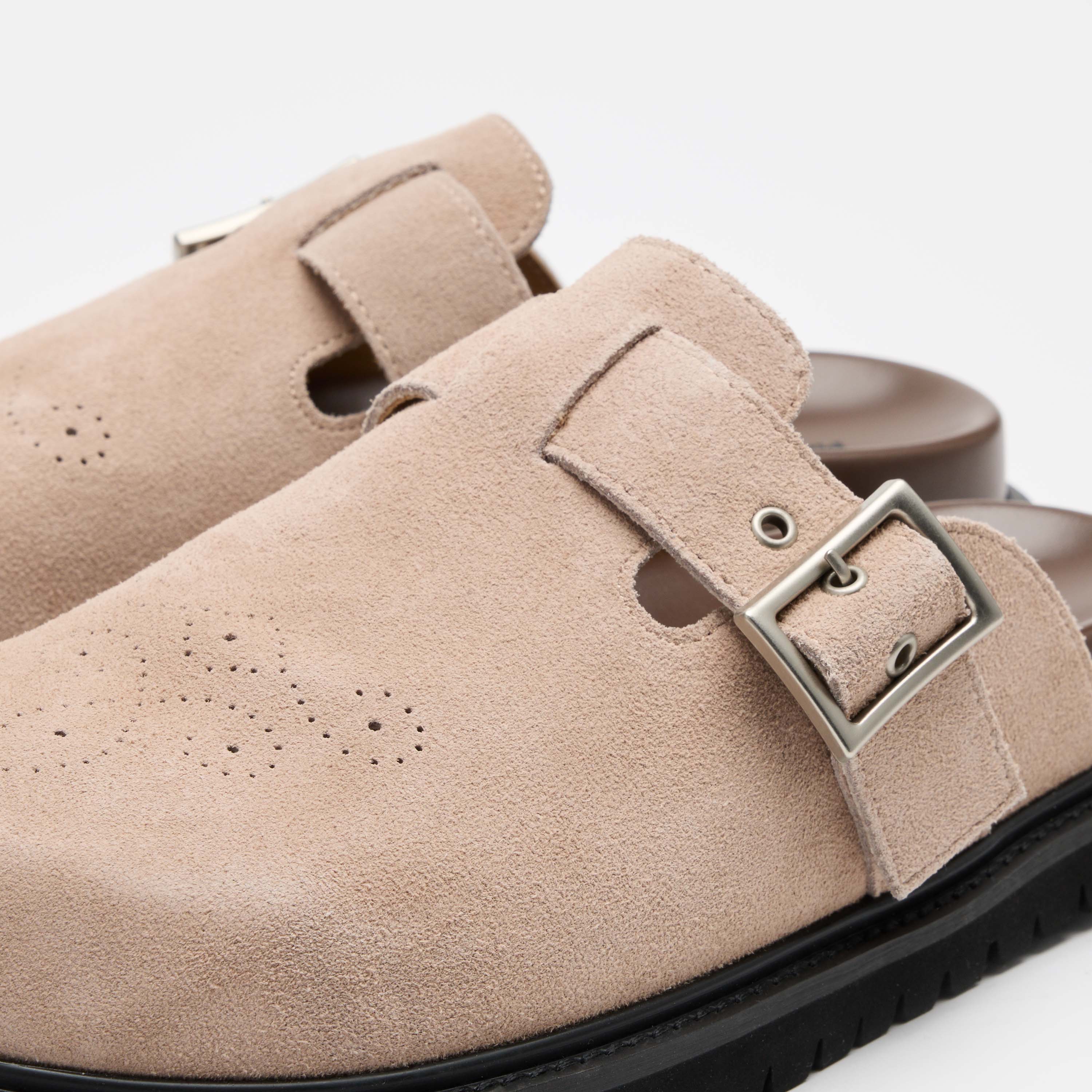Shiloh Tan Suede Clogs - Image 3
