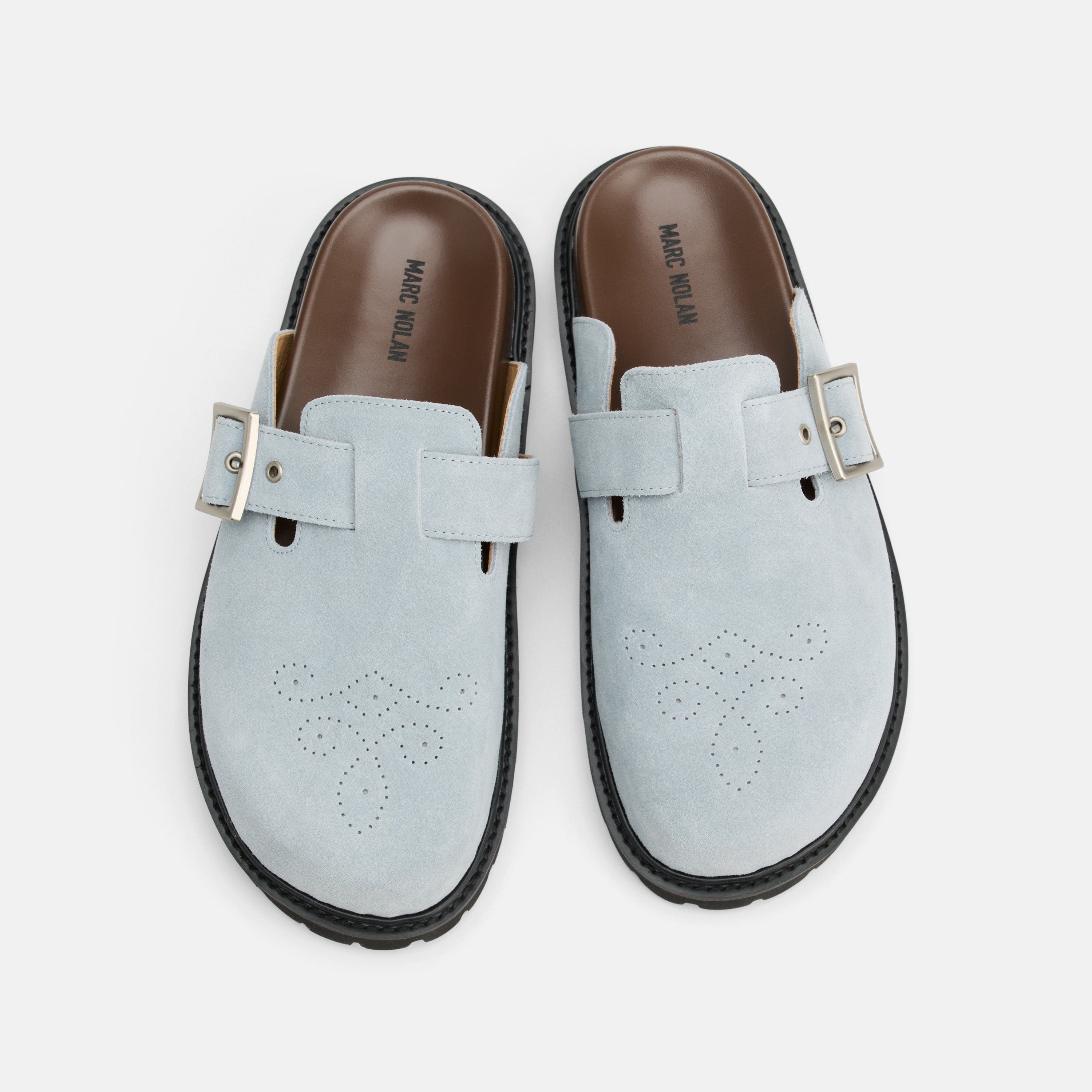 Shiloh Dusty Blue Suede Clogs - Image 5