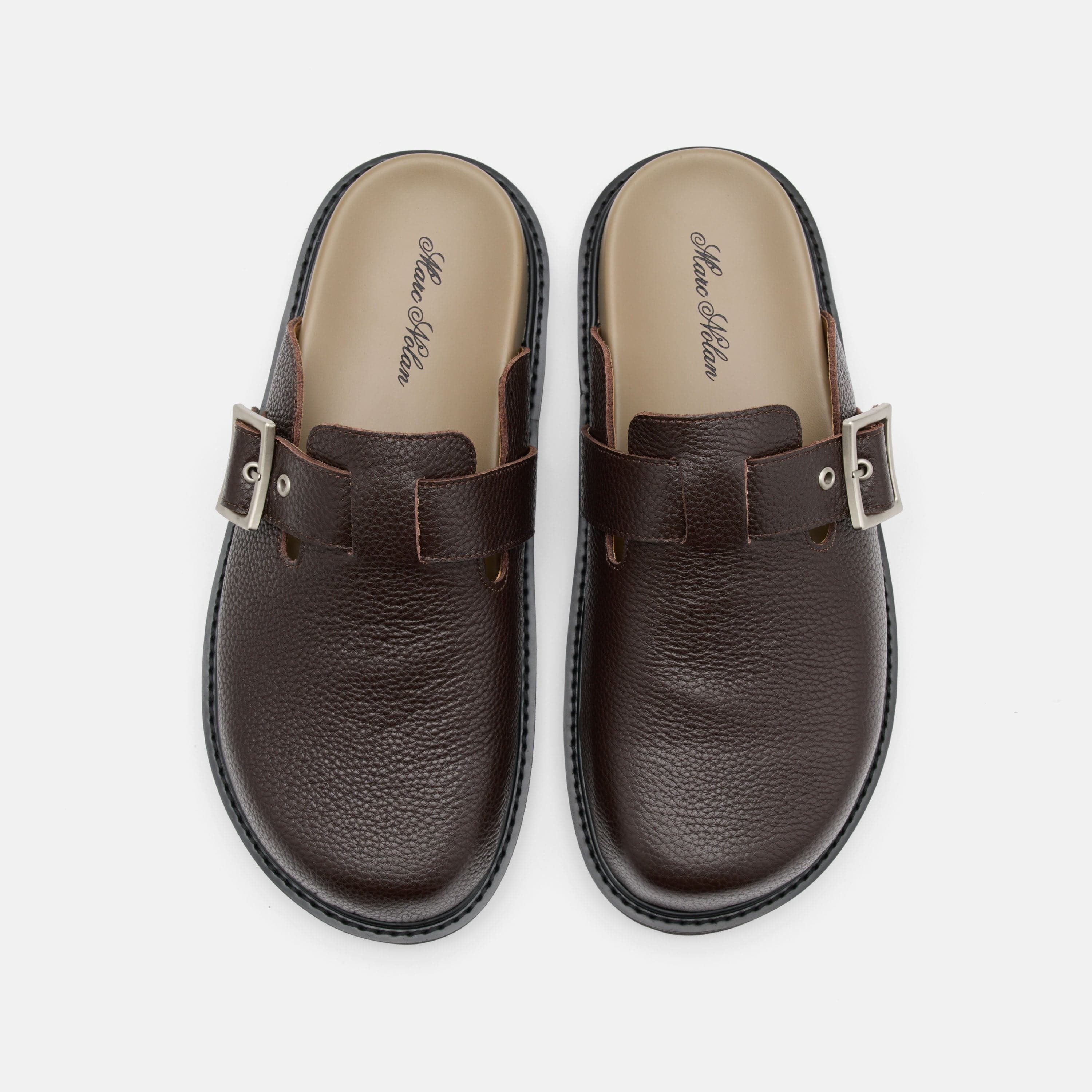 Shiloh Dark Brown Leather Clogs - Image 5