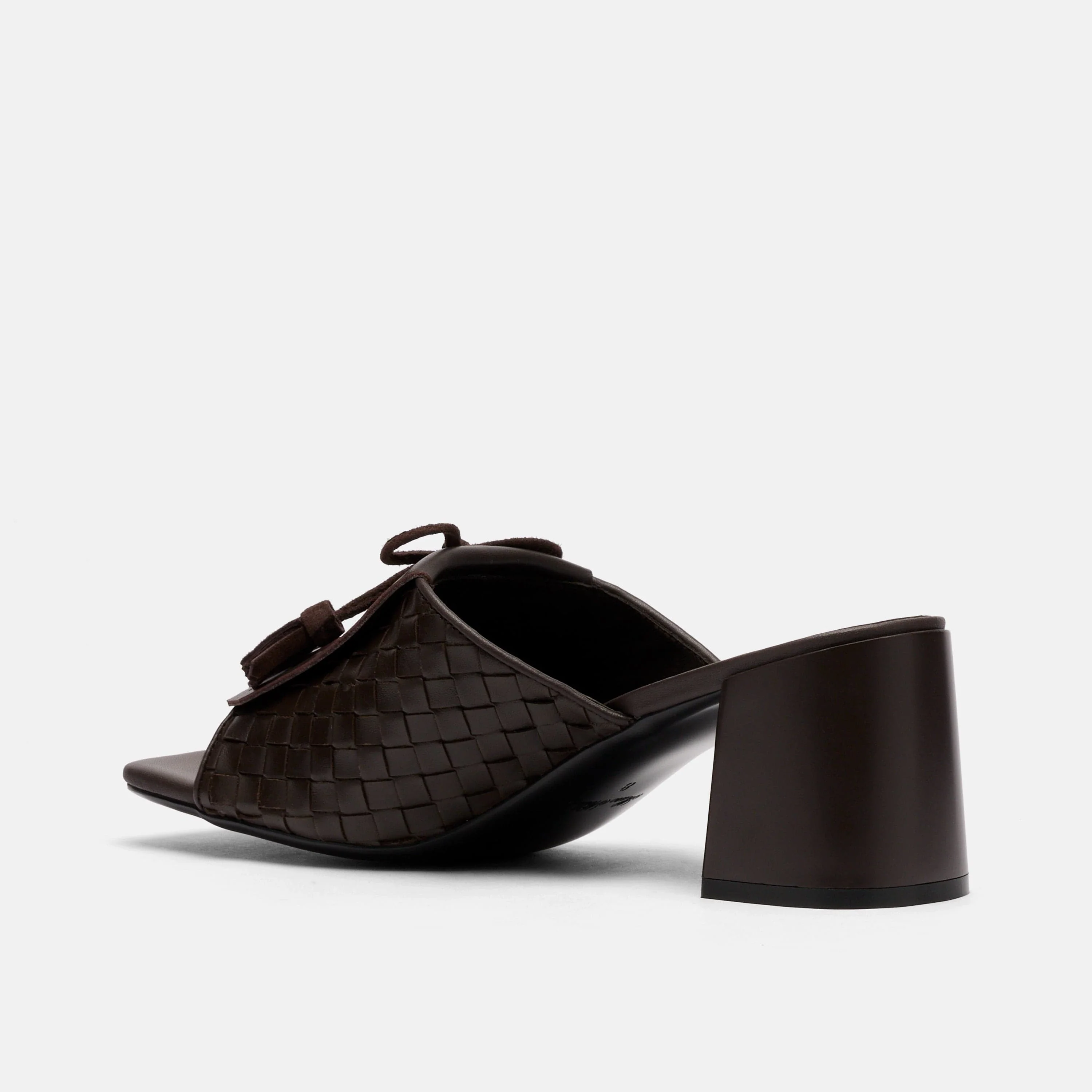 Sienna Espresso Leather Tassel Block Pumps - Image 4