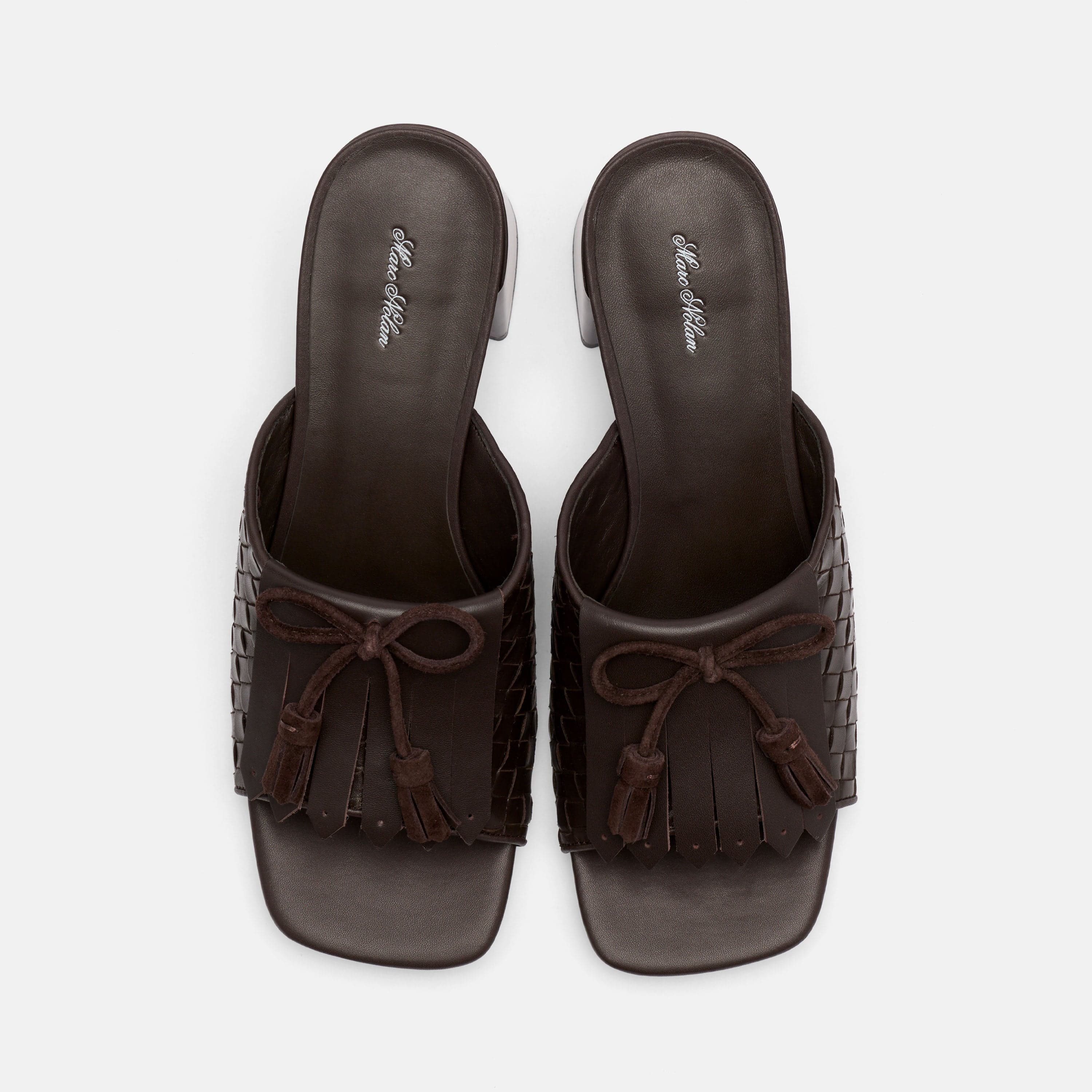 Sienna Espresso Leather Tassel Block Pumps - Image 5