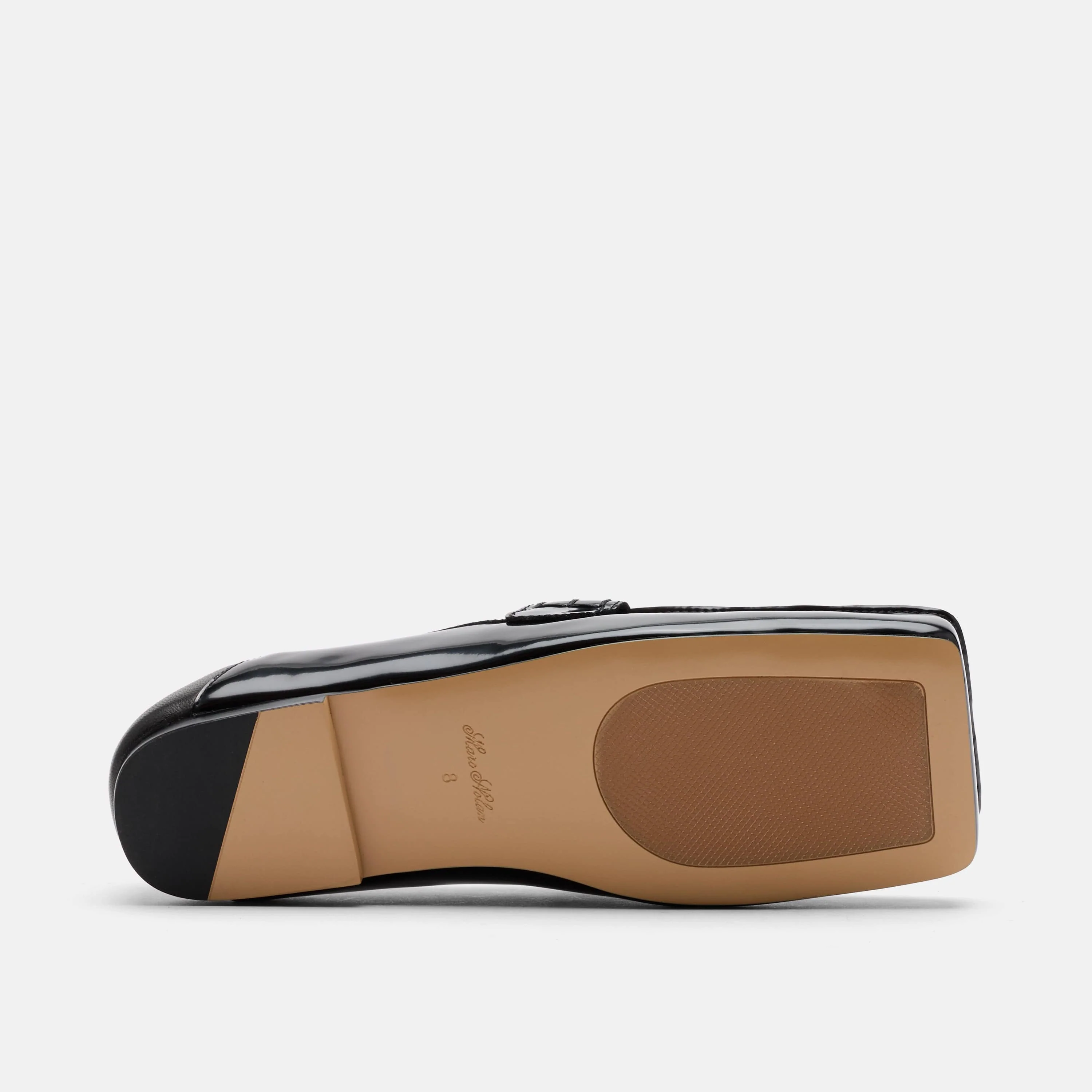 Simone Black/Tan Leather Raffia Tassel Loafers - Image 8