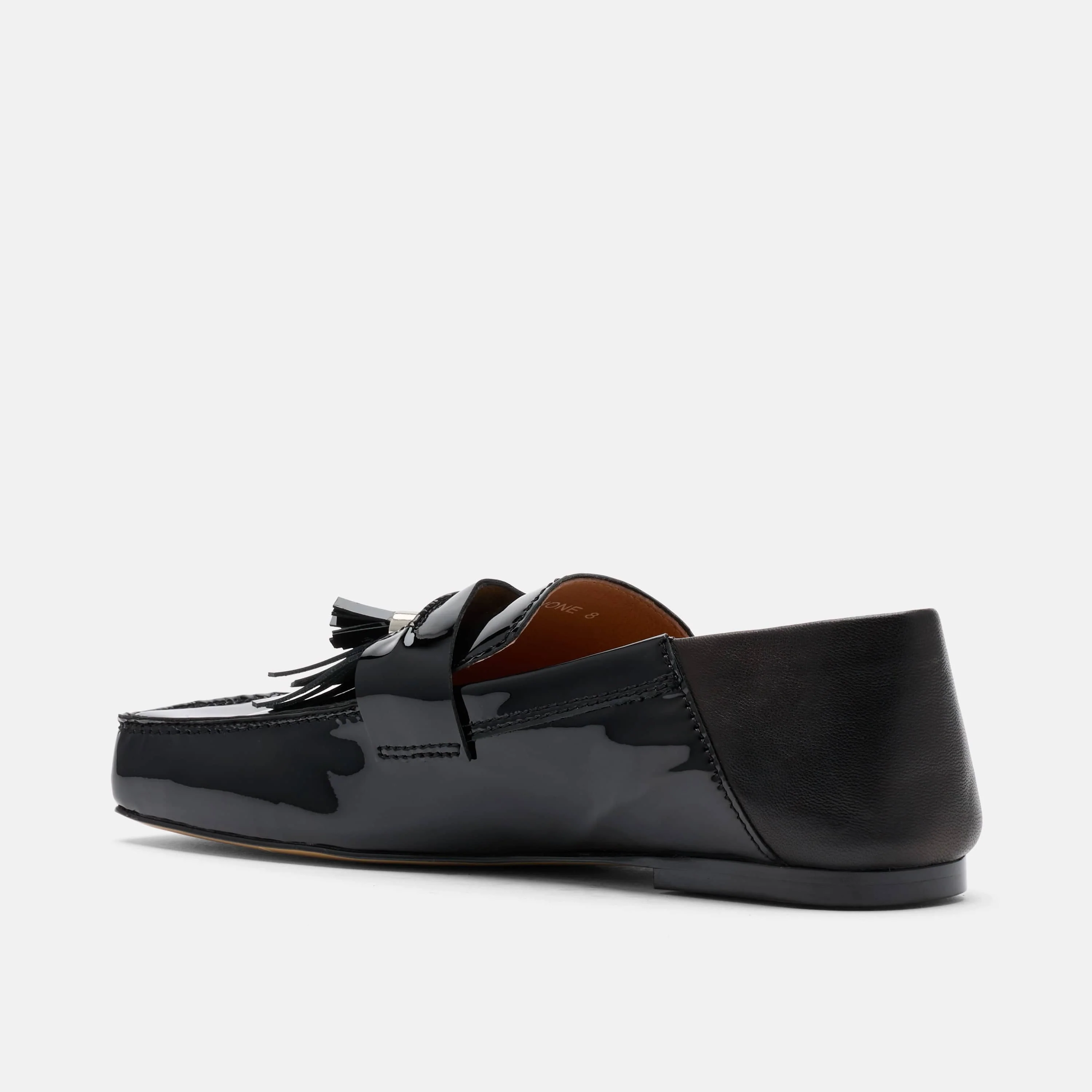 Simone Black Patent Leather Tassel Loafers - Image 5