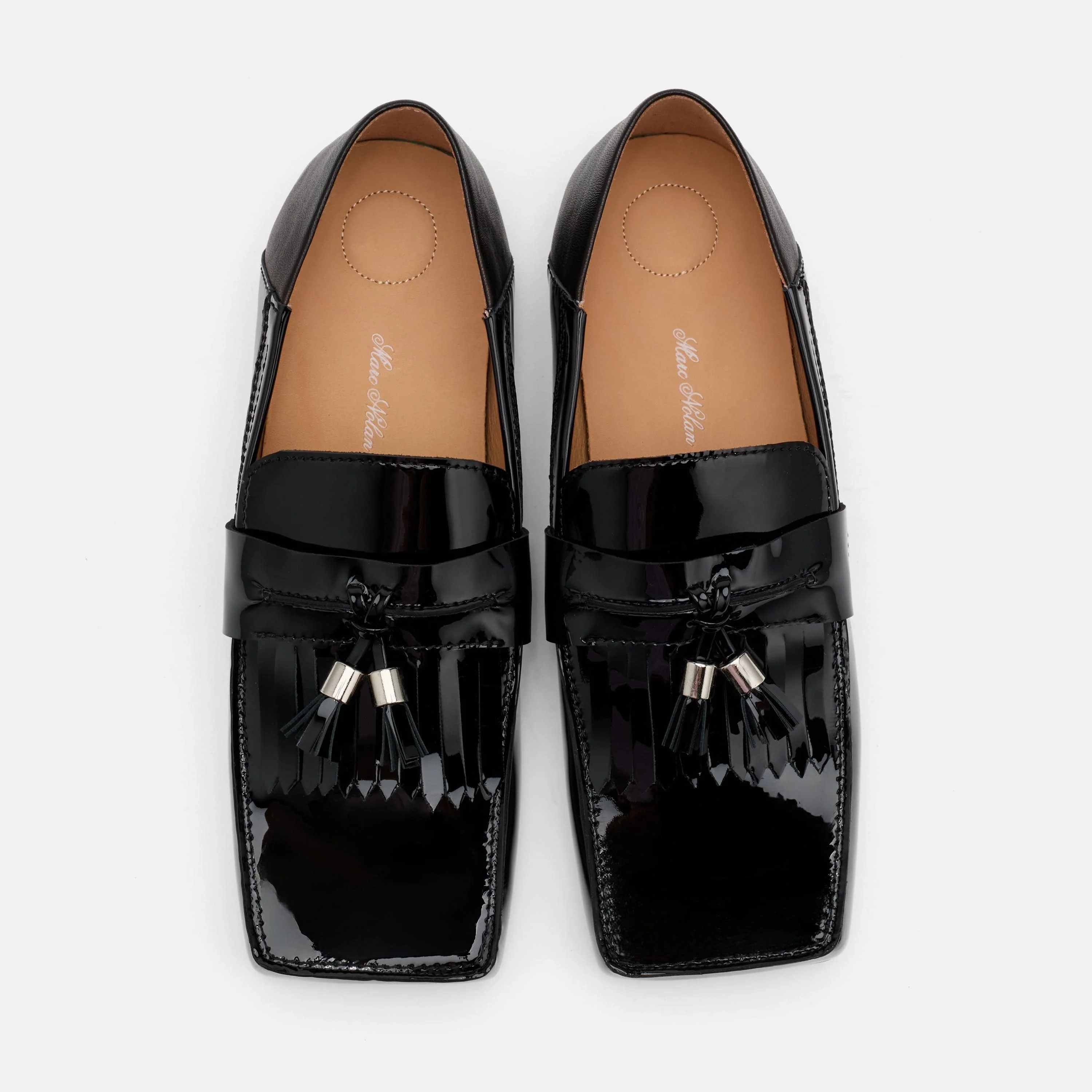 Simone Black Patent Leather Tassel Loafers - Image 6